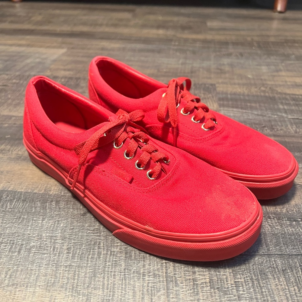Vans Bold Red Canvas Sneakers